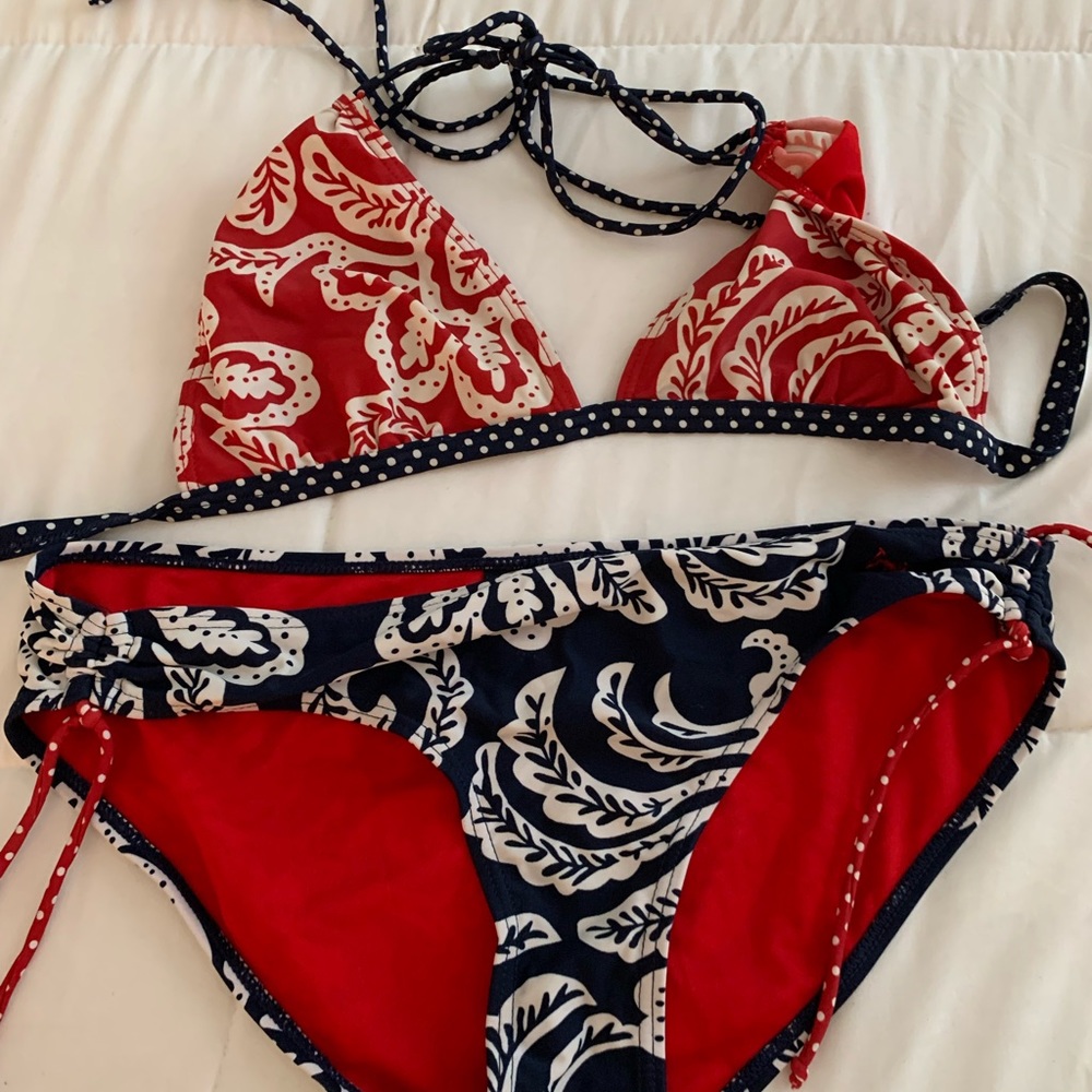 US polo red white and blue swimsuit size L